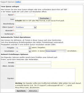 CS-Ticket: Queue-Administration