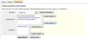 CS-Ticket: Sortierung von Standardantworten und Ordnern